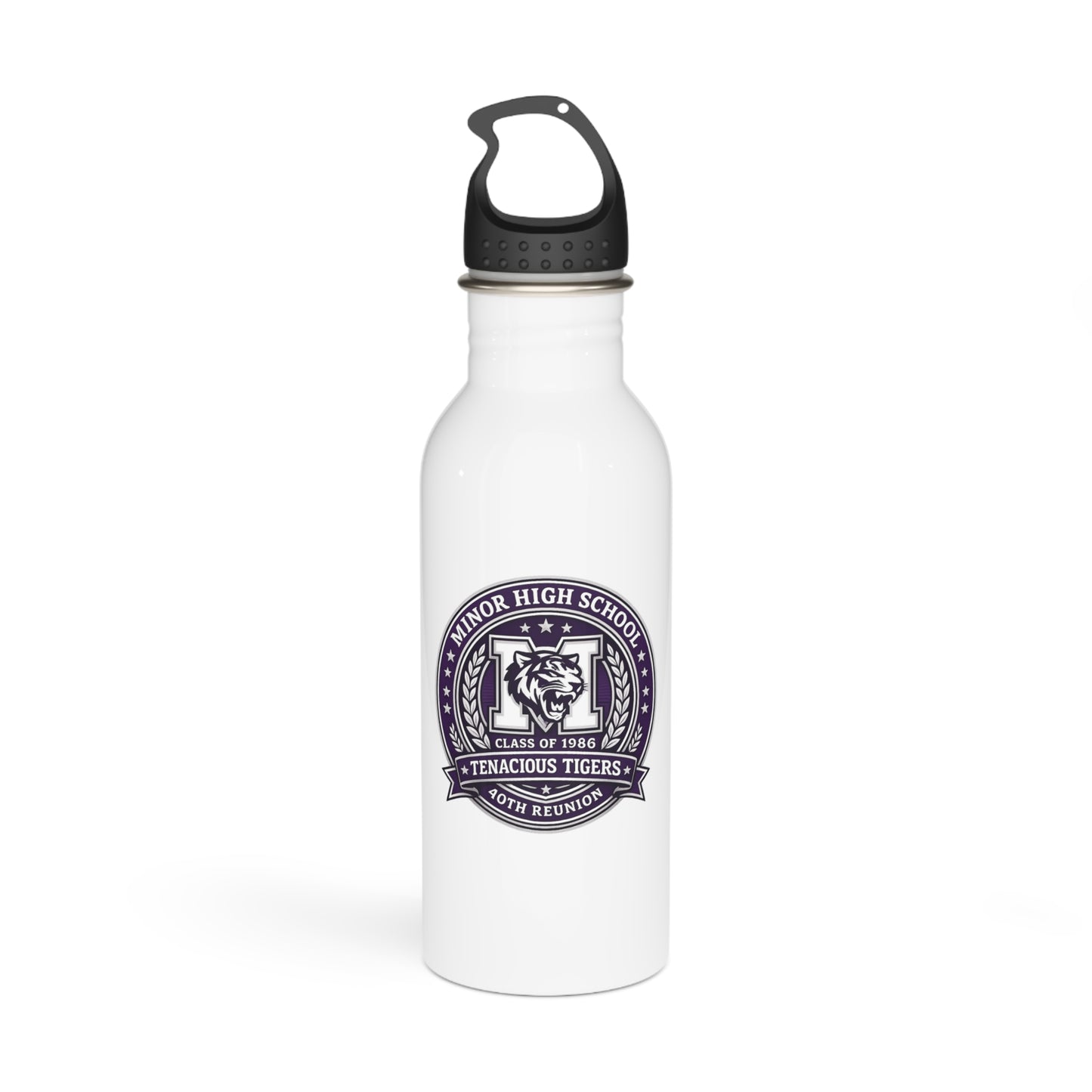 High School Reunion Stainless Water Bottle — Tenacious Tigers Class Emblem