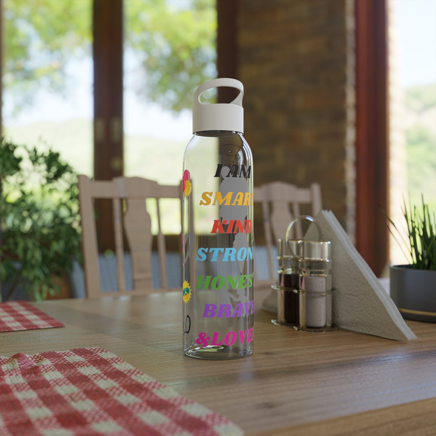 I Am Smart Kind Strong Honest Brave and Loved Quote Water Bottle- Water Bottle