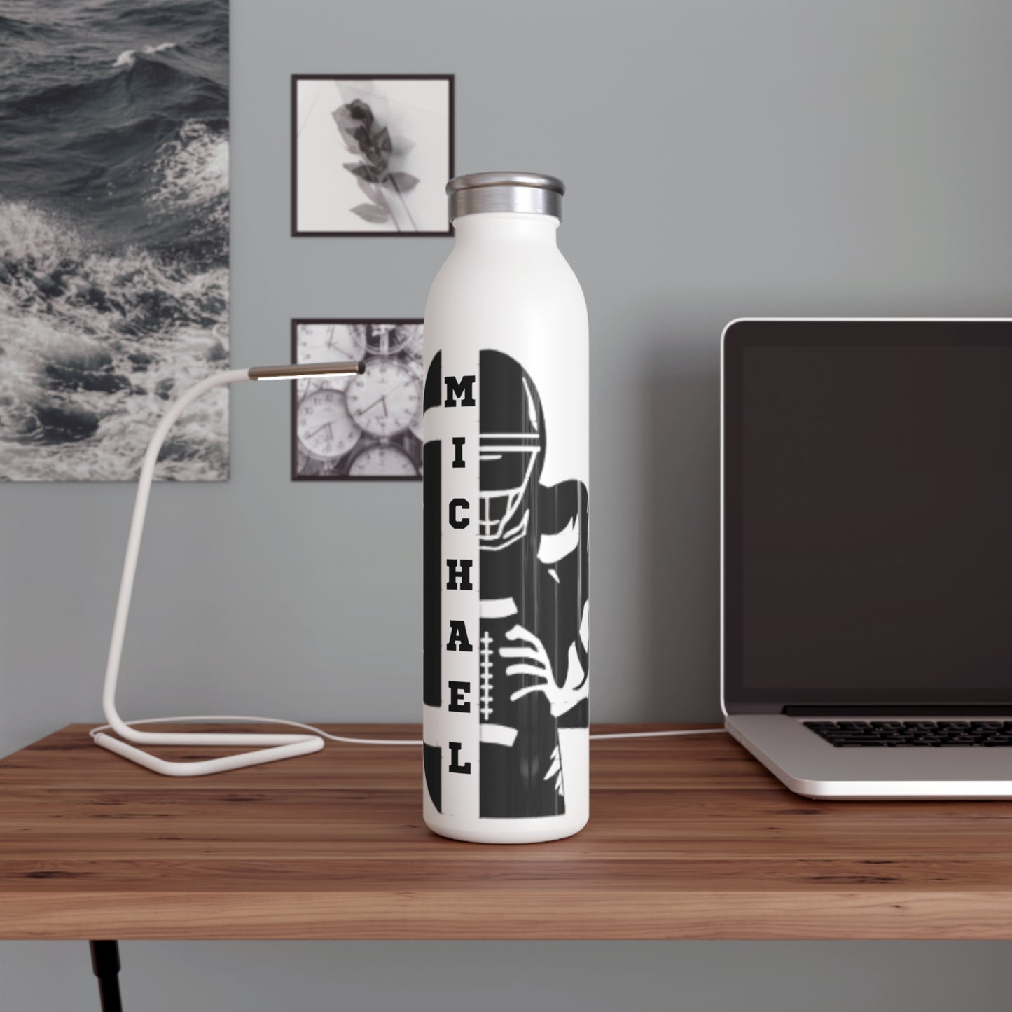 Personalized Water Bottle-Football Player