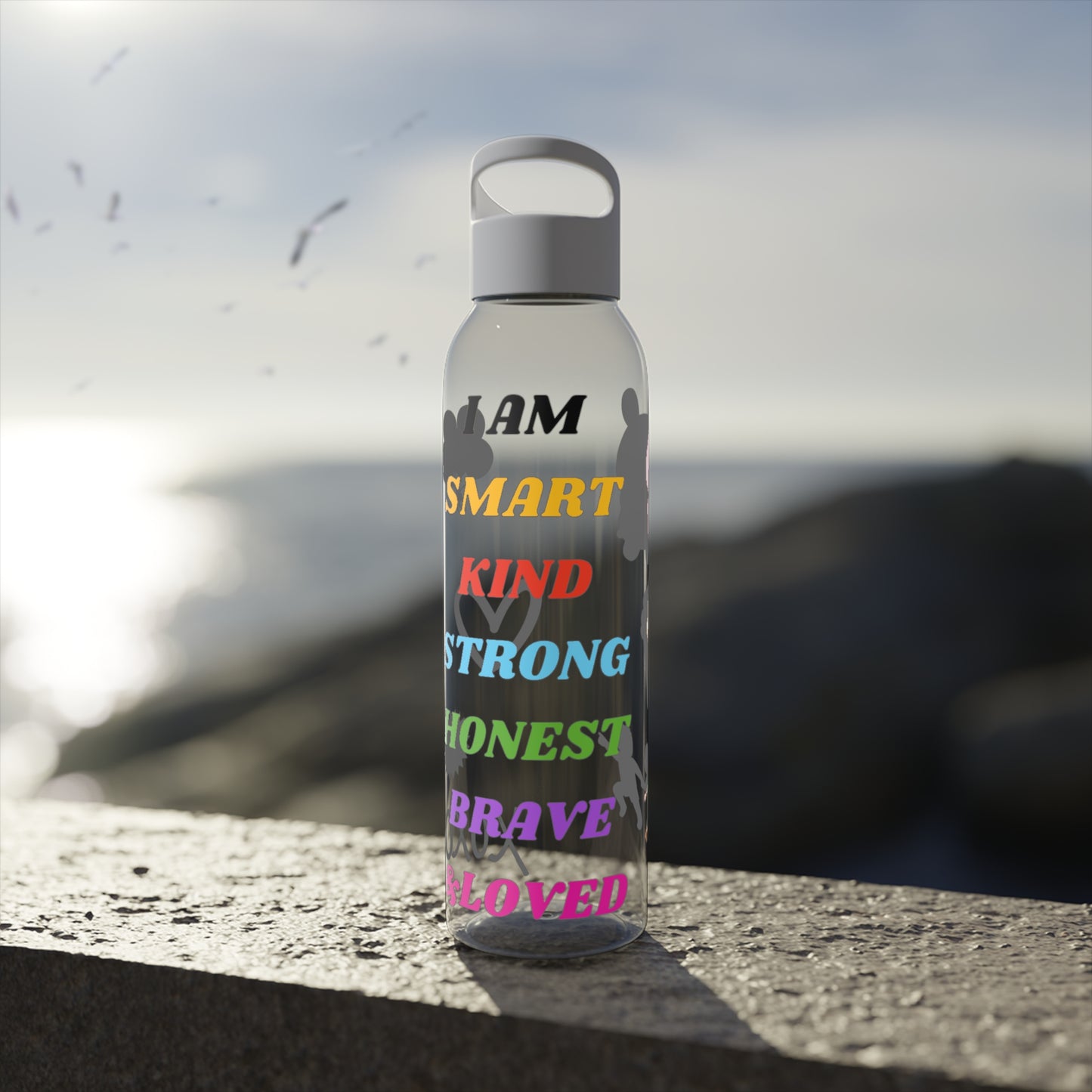 I Am Smart Kind Strong Honest Brave and Loved Quote Water Bottle- Water Bottle