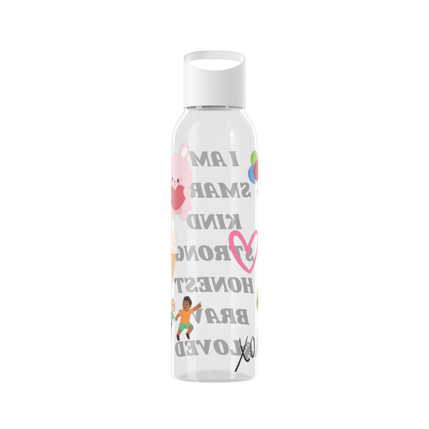 I Am Smart Kind Strong Honest Brave and Loved Quote Water Bottle- Water Bottle