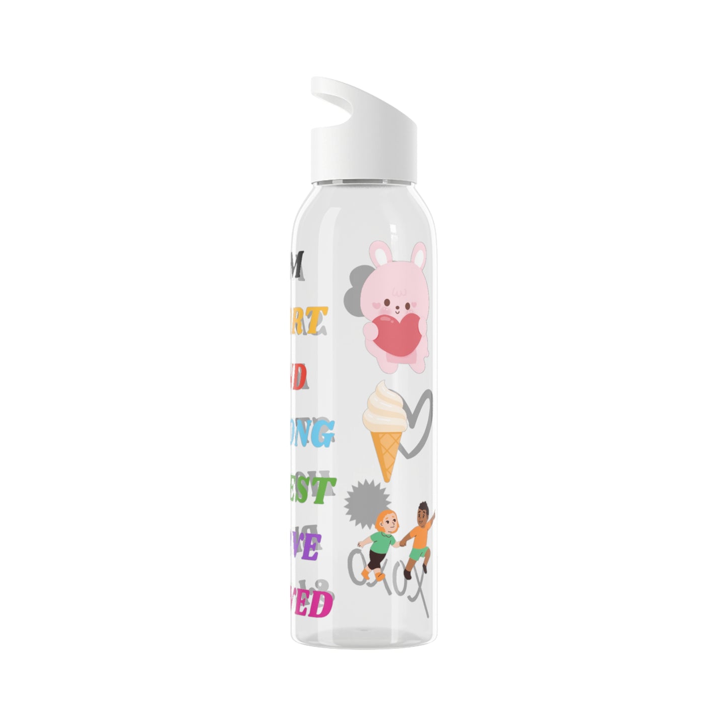 I Am Smart Kind Strong Honest Brave and Loved Quote Water Bottle- Water Bottle