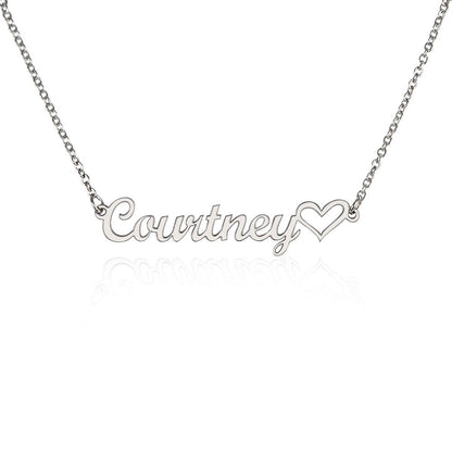 Heartfelt Elegance: Signature Name Necklace in Silver or Gold
