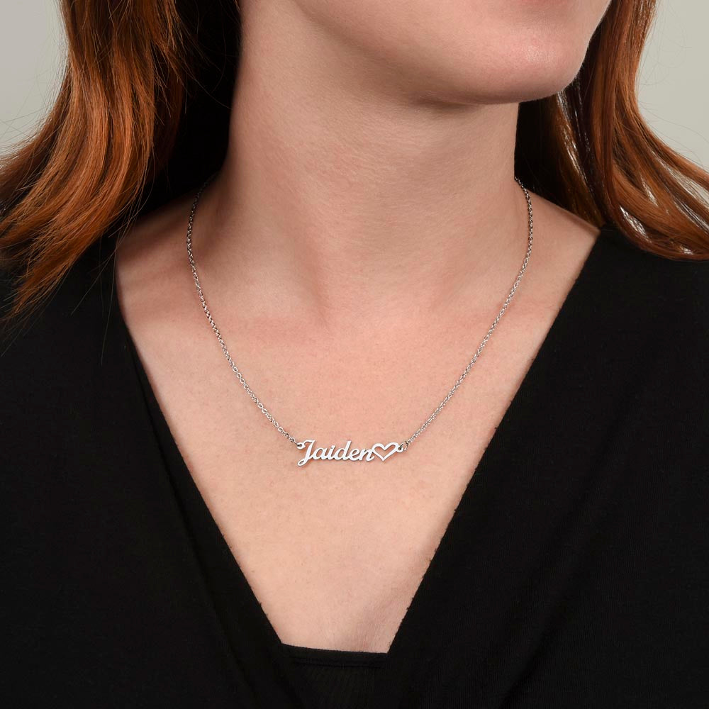 Heartfelt Elegance: Signature Name Necklace in Silver or Gold