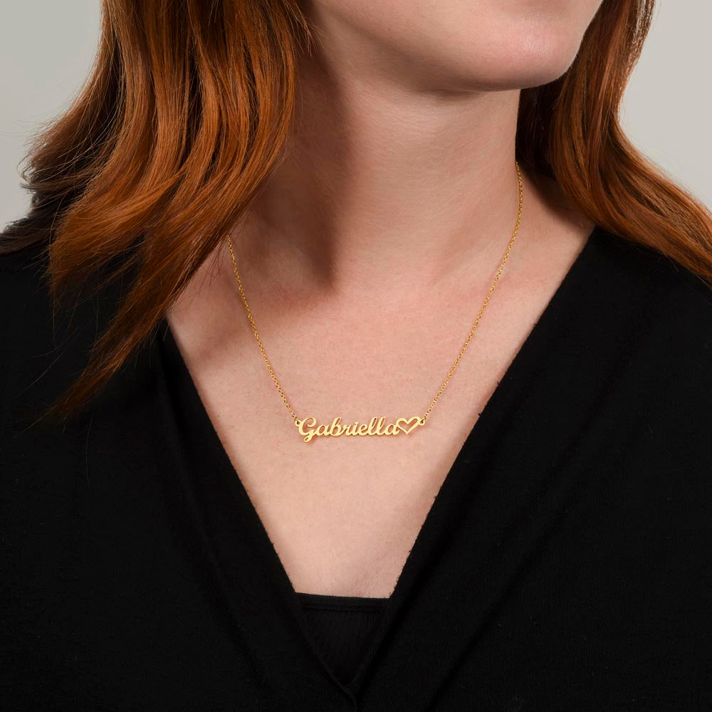 Heartfelt Elegance: Signature Name Necklace in Silver or Gold