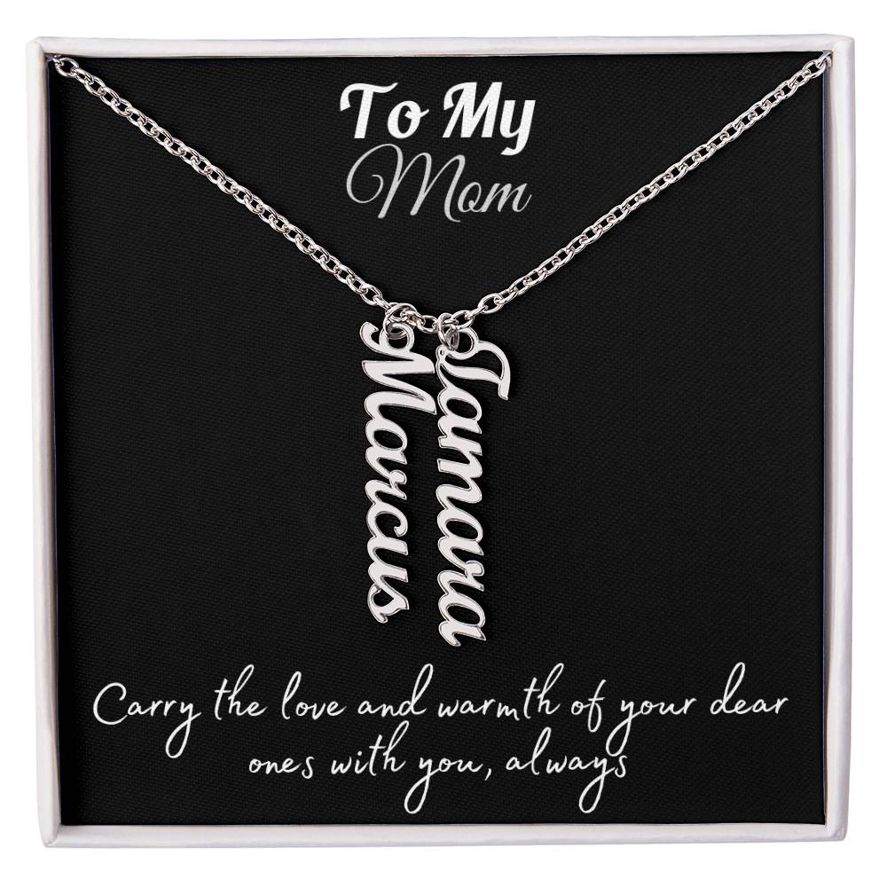 Your Loved Ones, Your Heart: Multi-Name Vertical Necklace