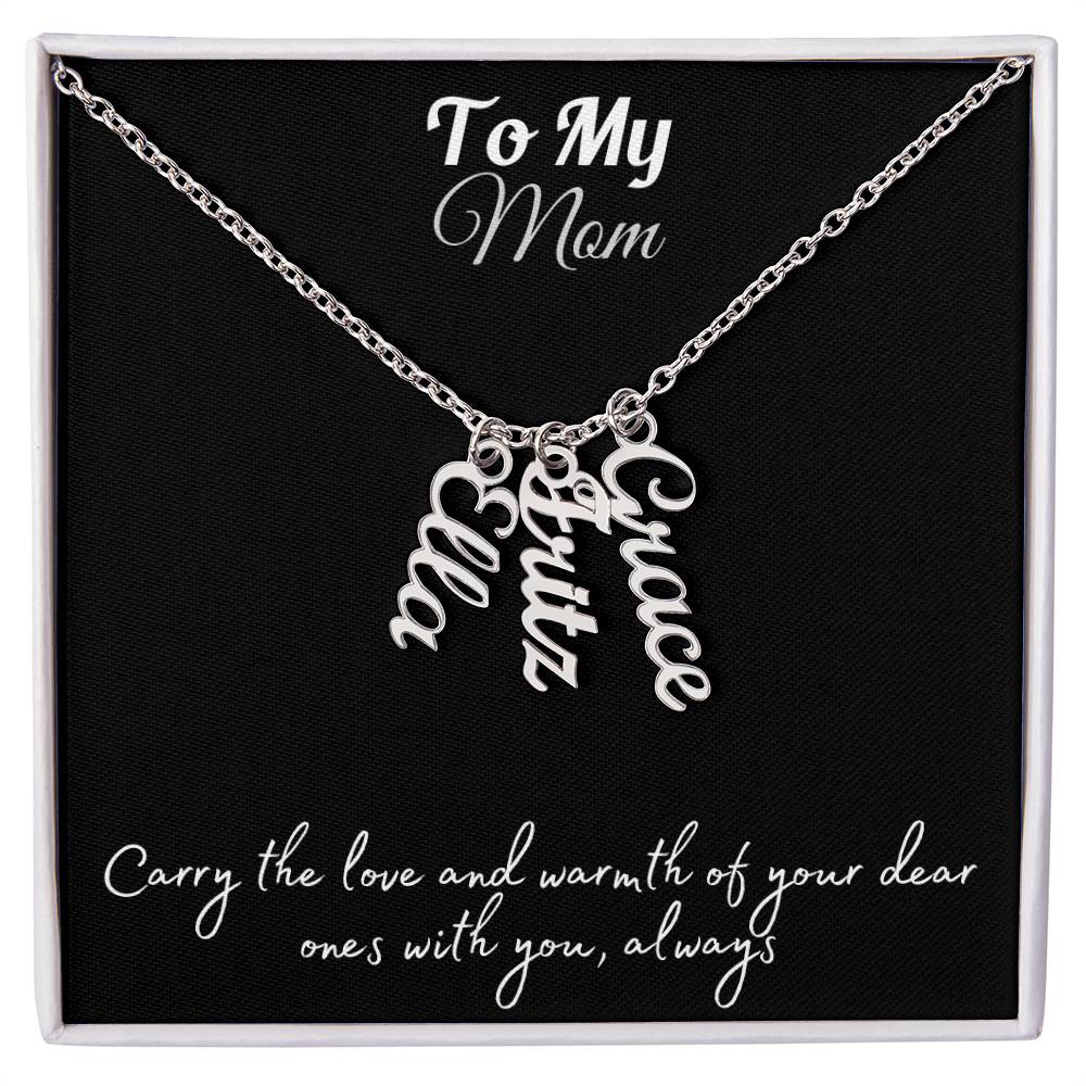 Your Loved Ones, Your Heart: Multi-Name Vertical Necklace