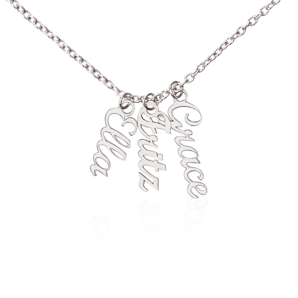 Your Loved Ones, Your Heart: Multi-Name Vertical Necklace