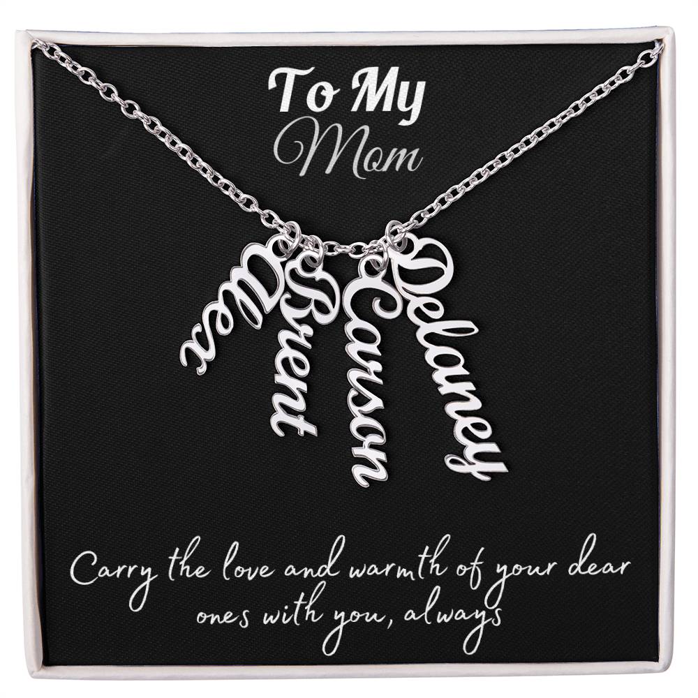 Your Loved Ones, Your Heart: Multi-Name Vertical Necklace