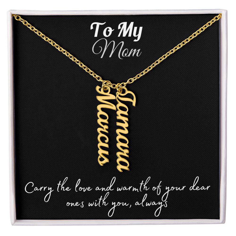 Your Loved Ones, Your Heart: Multi-Name Vertical Necklace