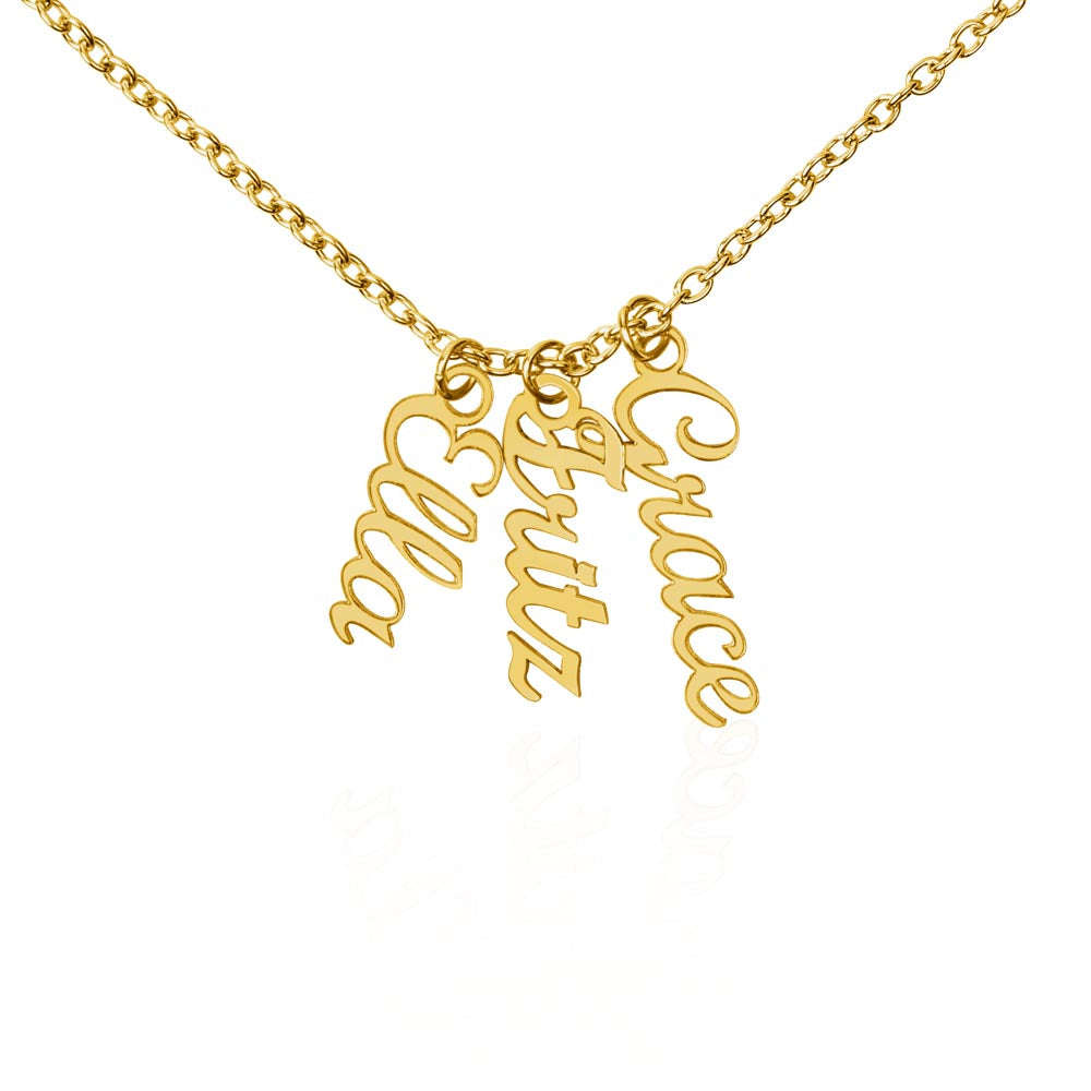 Your Loved Ones, Your Heart: Multi-Name Vertical Necklace