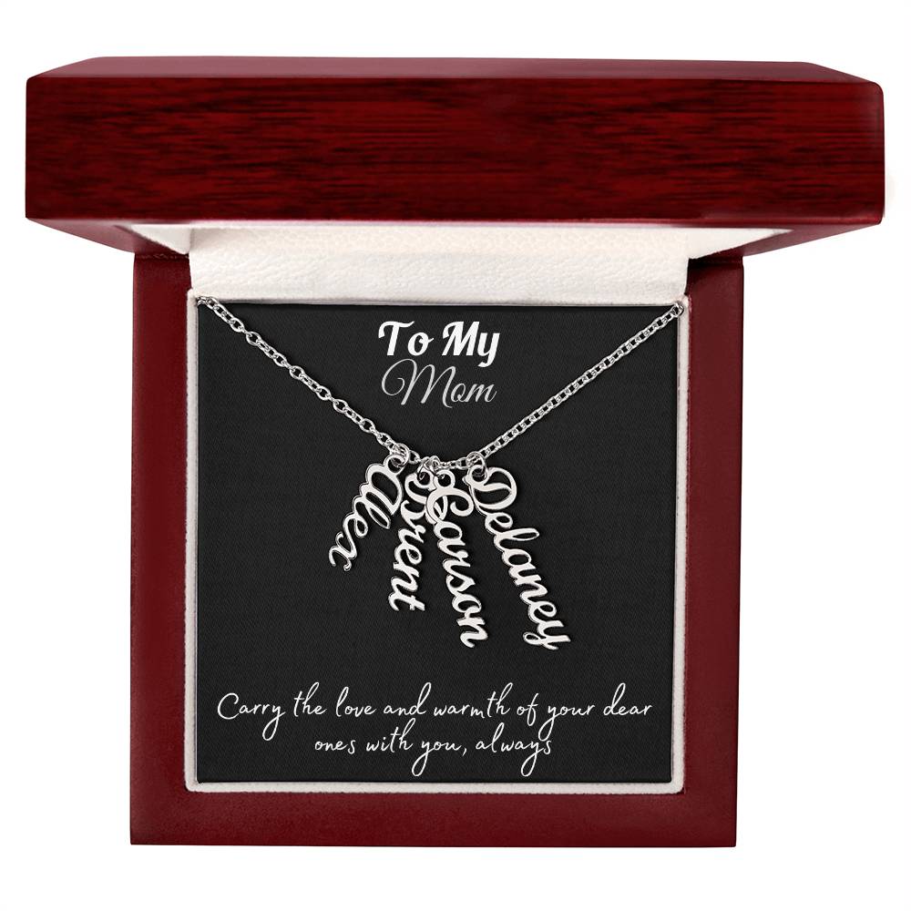 Your Loved Ones, Your Heart: Multi-Name Vertical Necklace