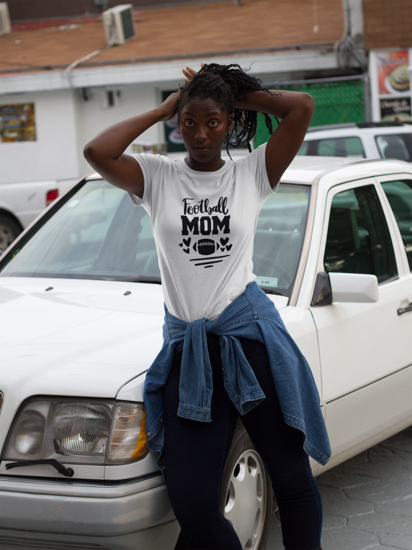 Football Mom T Shirts (Hearts)