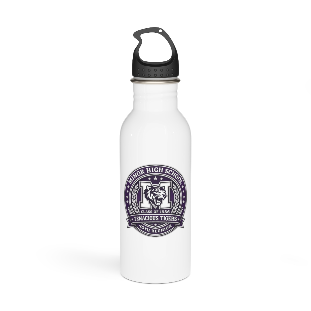 Minor High School Class of 1986 Tenacious Tigers 40th Reunion white tumbler